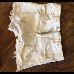 White high waisted shorts